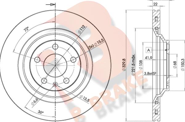 R Brake 78RBD25314 - Гальмівний диск autozip.com.ua