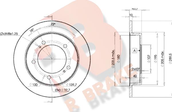 R Brake 78RBD26970 - Гальмівний диск autozip.com.ua