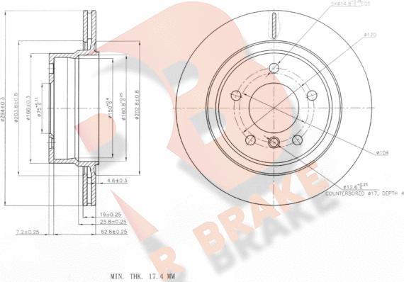 R Brake 78RBD26087 - Гальмівний диск autozip.com.ua