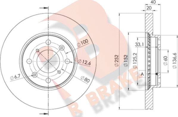 R Brake 78RBD26035 - Гальмівний диск autozip.com.ua