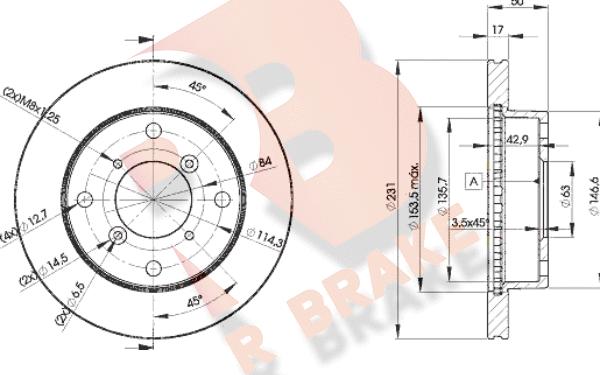 R Brake 78RBD26030 - Гальмівний диск autozip.com.ua