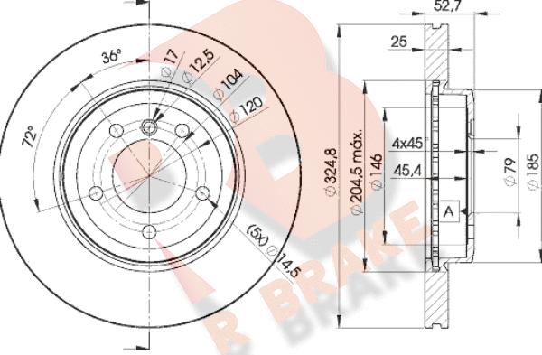 R Brake 78RBD26071 - Гальмівний диск autozip.com.ua