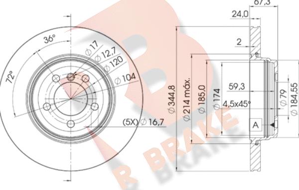 R Brake 78RBD26129 - Гальмівний диск autozip.com.ua