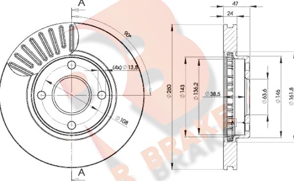 R Brake 78RBD26784 - Гальмівний диск autozip.com.ua