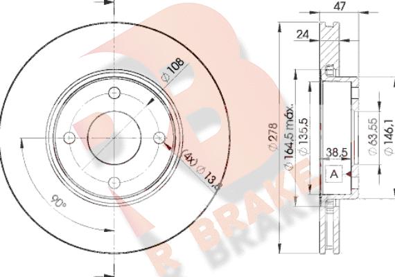 R Brake 78RBD26785 - Гальмівний диск autozip.com.ua