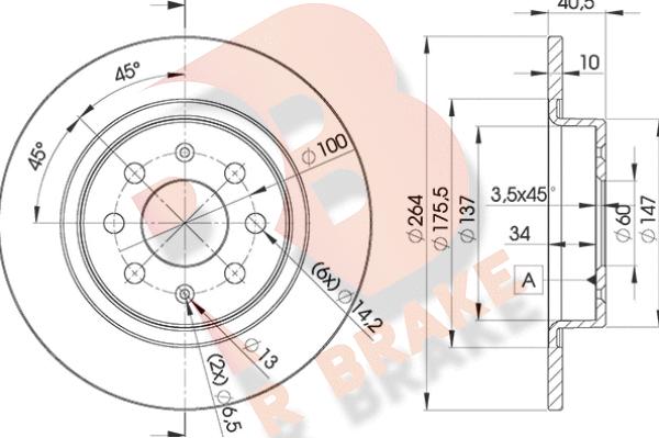 R Brake 78RBD20592 - Гальмівний диск autozip.com.ua