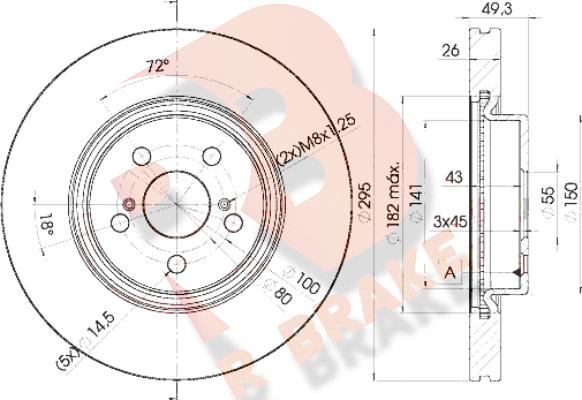 R Brake 78RBD20505 - Гальмівний диск autozip.com.ua