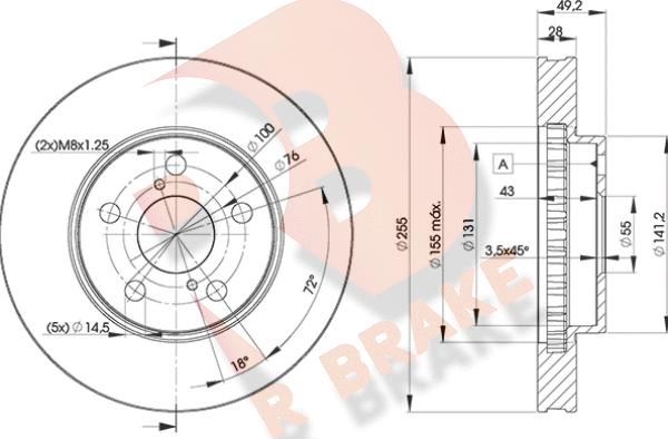 R Brake 78RBD20501 - Гальмівний диск autozip.com.ua