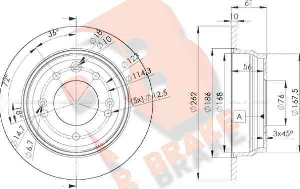 R Brake 78RBD20581 - Гальмівний диск autozip.com.ua