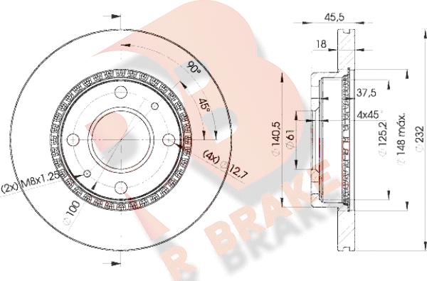 R Brake 78RBD20601 - Гальмівний диск autozip.com.ua