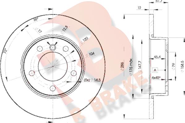 R Brake 78RBD20673 - Гальмівний диск autozip.com.ua