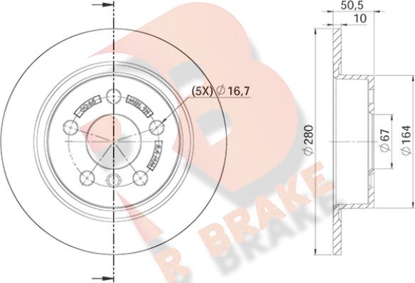 R Brake 78RBD20045 - Гальмівний диск autozip.com.ua