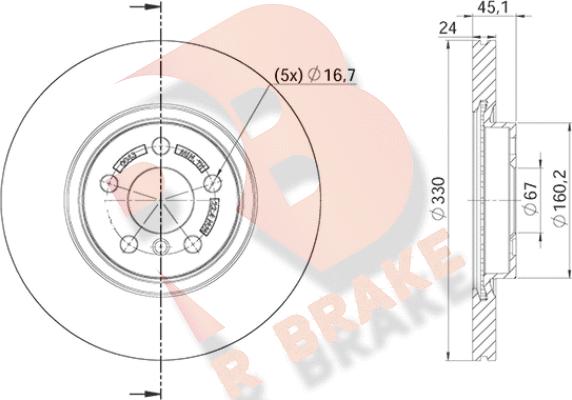 R Brake 78RBD20043 - Гальмівний диск autozip.com.ua