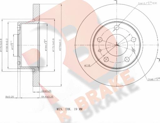 R Brake 78RBD20016 - Гальмівний диск autozip.com.ua