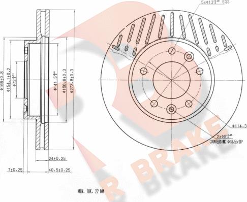 R Brake 78RBD20018 - Гальмівний диск autozip.com.ua