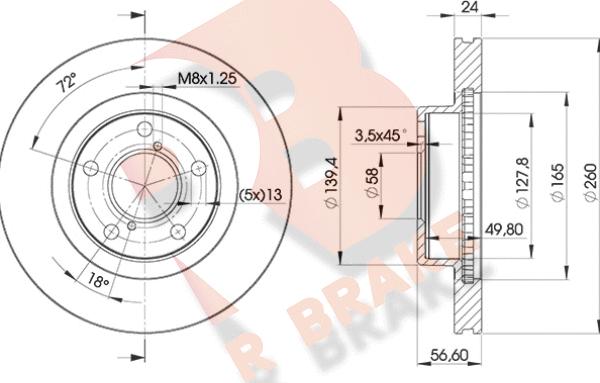 R Brake 78RBD20031 - Гальмівний диск autozip.com.ua