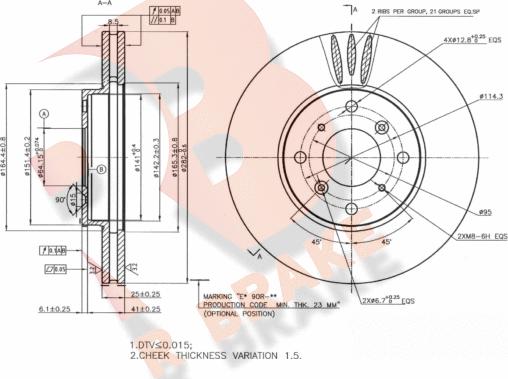 R Brake 78RBD20027 - Гальмівний диск autozip.com.ua