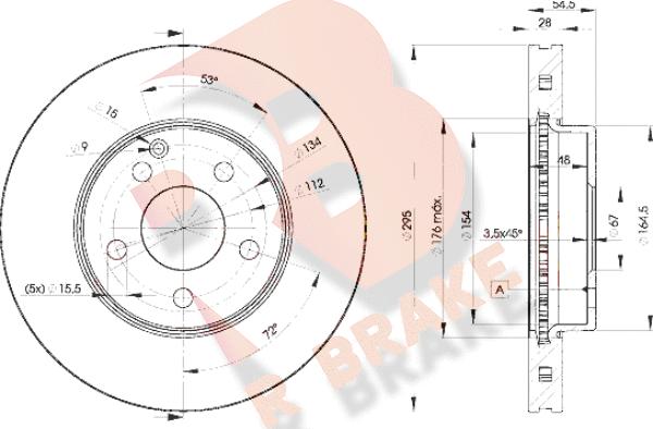 R Brake 78RBD20812 - Гальмівний диск autozip.com.ua