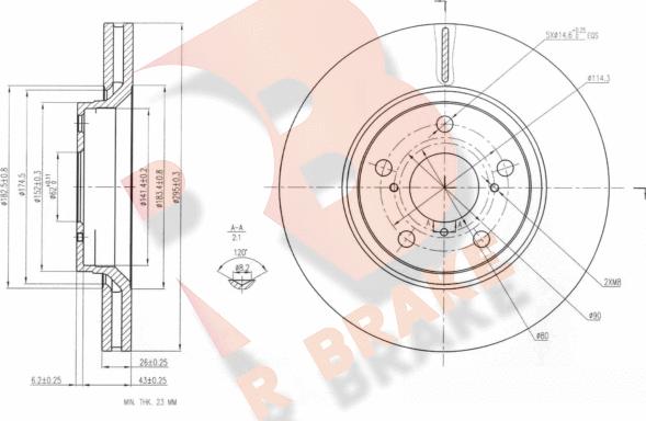 R Brake 78RBD20302 - Гальмівний диск autozip.com.ua