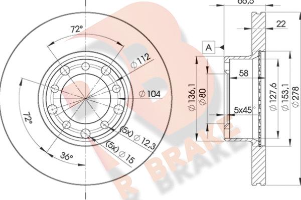 R Brake 78RBD20205 - Гальмівний диск autozip.com.ua