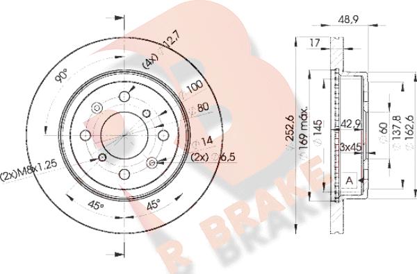 R Brake 78RBD20715 - Гальмівний диск autozip.com.ua