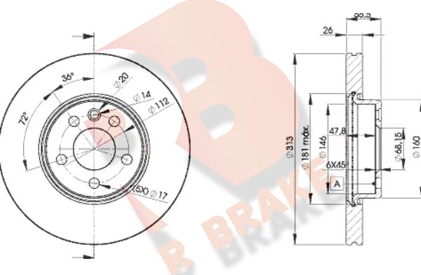 R Brake 78RBD21530 - Гальмівний диск autozip.com.ua
