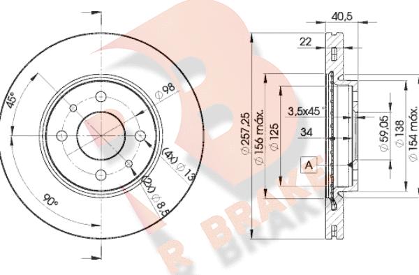 R Brake 78RBD21650 - Гальмівний диск autozip.com.ua