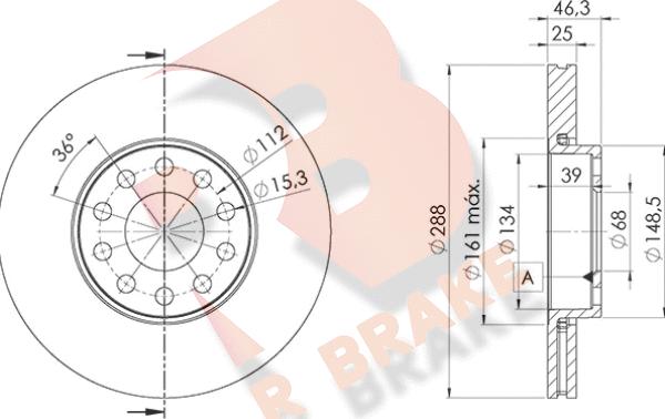 R Brake 78RBD21068 - Гальмівний диск autozip.com.ua