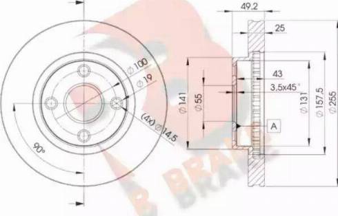 R Brake 78RBD21330 - Гальмівний диск autozip.com.ua