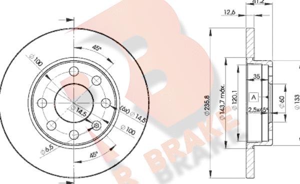 R Brake 78RBD21240 - Гальмівний диск autozip.com.ua