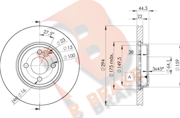 R Brake 78RBD28570 - Гальмівний диск autozip.com.ua