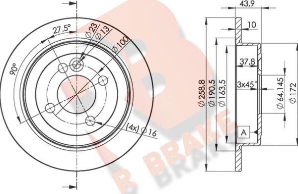 R Brake 78RBD28571 - Гальмівний диск autozip.com.ua