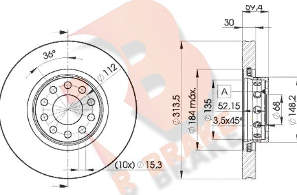 R Brake 78RBD28015 - Гальмівний диск autozip.com.ua