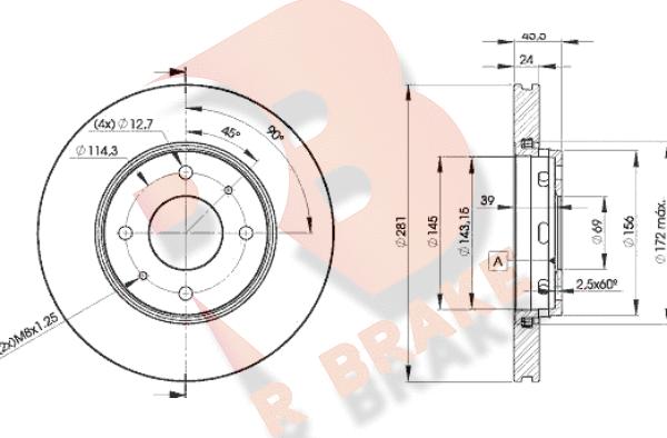 R Brake 78RBD28027 - Гальмівний диск autozip.com.ua