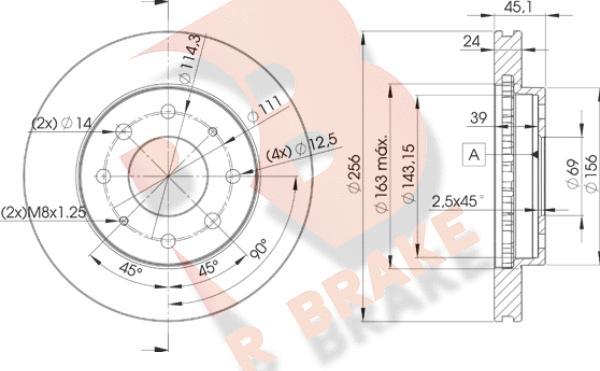 R Brake 78RBD28107 - Гальмівний диск autozip.com.ua