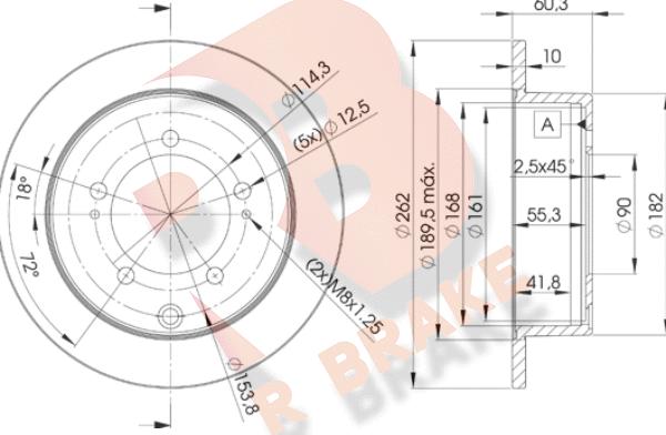 R Brake 78RBD28326 - Гальмівний диск autozip.com.ua