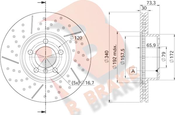 R Brake 78RBD23419 - Гальмівний диск autozip.com.ua