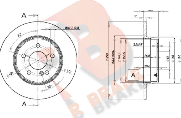 R Brake 78RBD23412 - Гальмівний диск autozip.com.ua