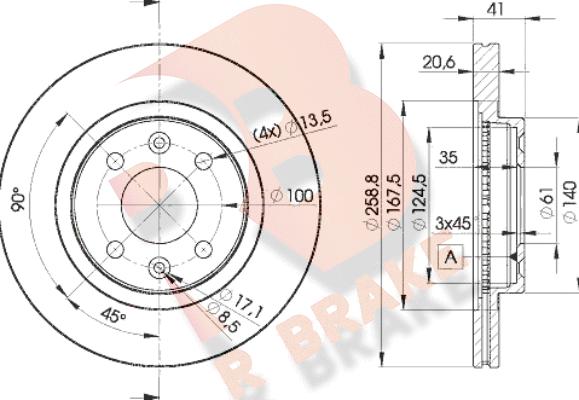 R Brake 78RBD23550 - Гальмівний диск autozip.com.ua