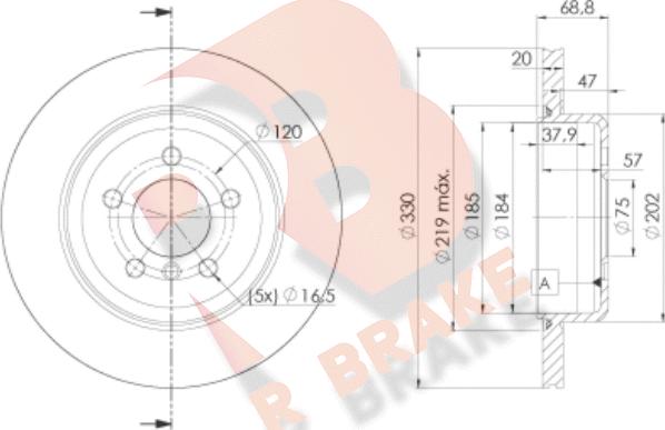 R Brake 78RBD23558 - Гальмівний диск autozip.com.ua