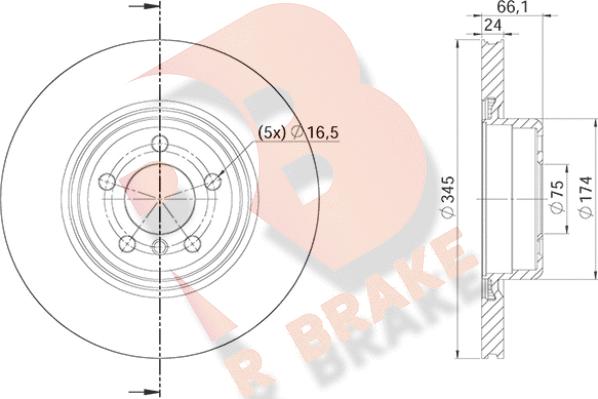 R Brake 78RBD23571 - Гальмівний диск autozip.com.ua