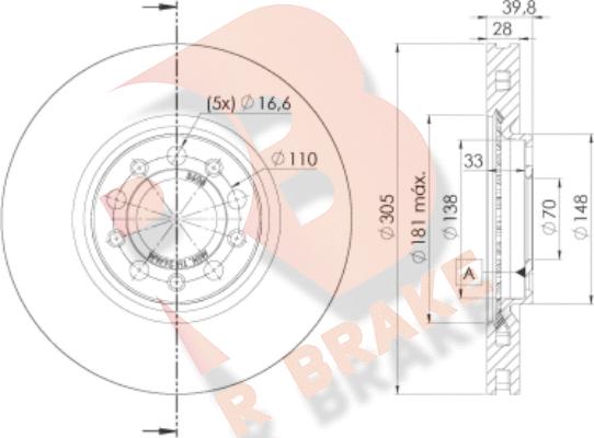 R Brake 78RBD23608 - Гальмівний диск autozip.com.ua