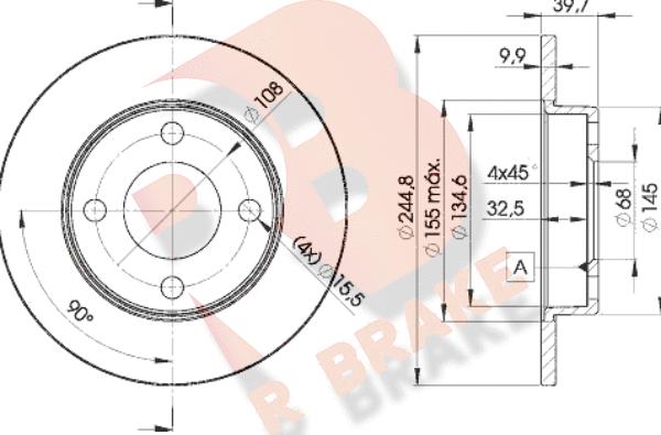 R Brake 78RBD23636 - Гальмівний диск autozip.com.ua