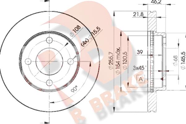 R Brake 78RBD23633 - Гальмівний диск autozip.com.ua