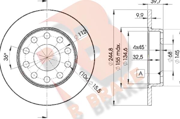 R Brake 78RBD23637 - Гальмівний диск autozip.com.ua