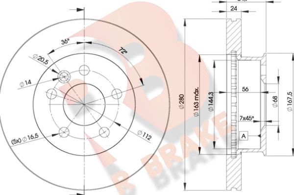 R Brake 78RBD23014 - Гальмівний диск autozip.com.ua