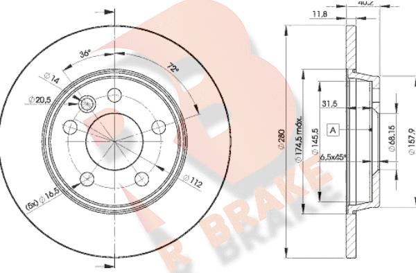 R Brake 78RBD23111 - Гальмівний диск autozip.com.ua