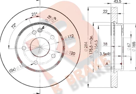 R Brake 78RBD23182 - Гальмівний диск autozip.com.ua