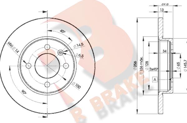 R Brake 78RBD23392 - Гальмівний диск autozip.com.ua