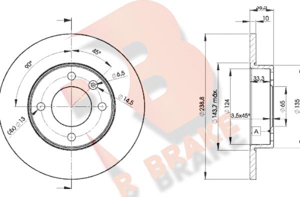 R Brake 78RBD23325 - Гальмівний диск autozip.com.ua